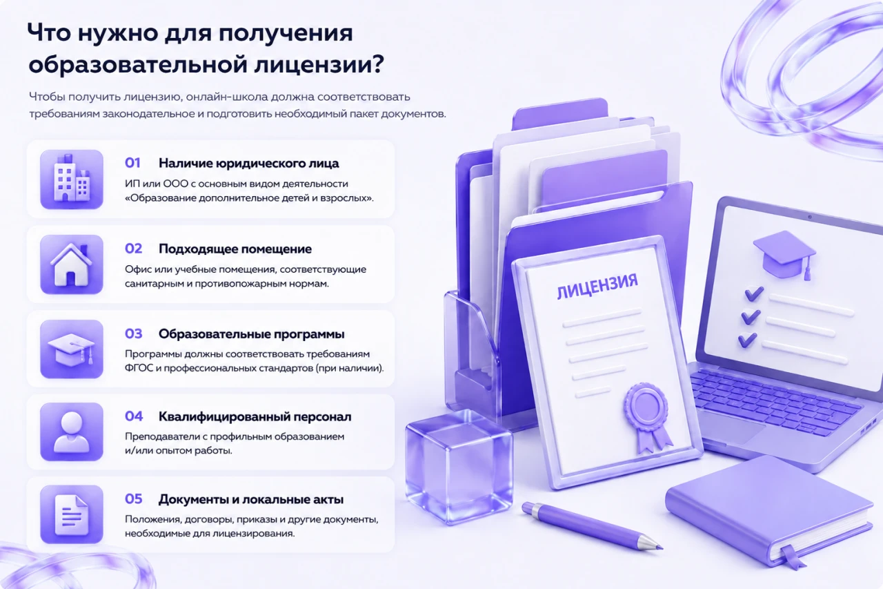 Основные требования для получения образовательной лицензии онлайн-школой